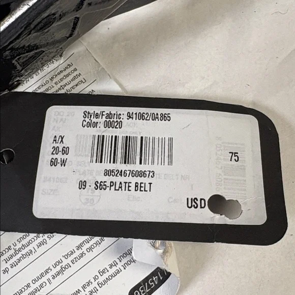 A/X Armani Exchange Plate Belt Leather and Metal Black Size 75/Small NWT A/X Armani Exchange | Accessories | Ax Armani Exchange Plate  main image 2